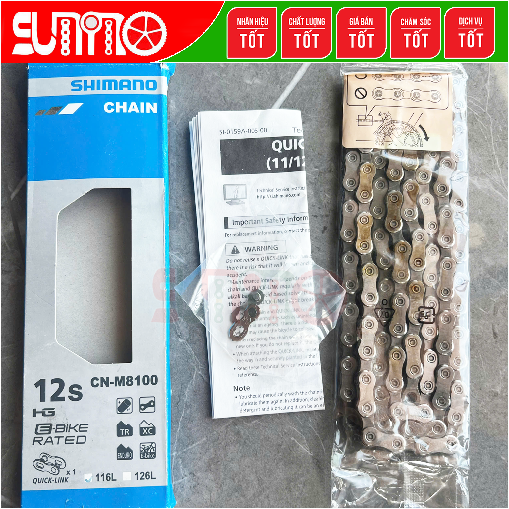 [Japan chính hãng] Sên xe đạp SHIMANO M8100 quick link 12speed