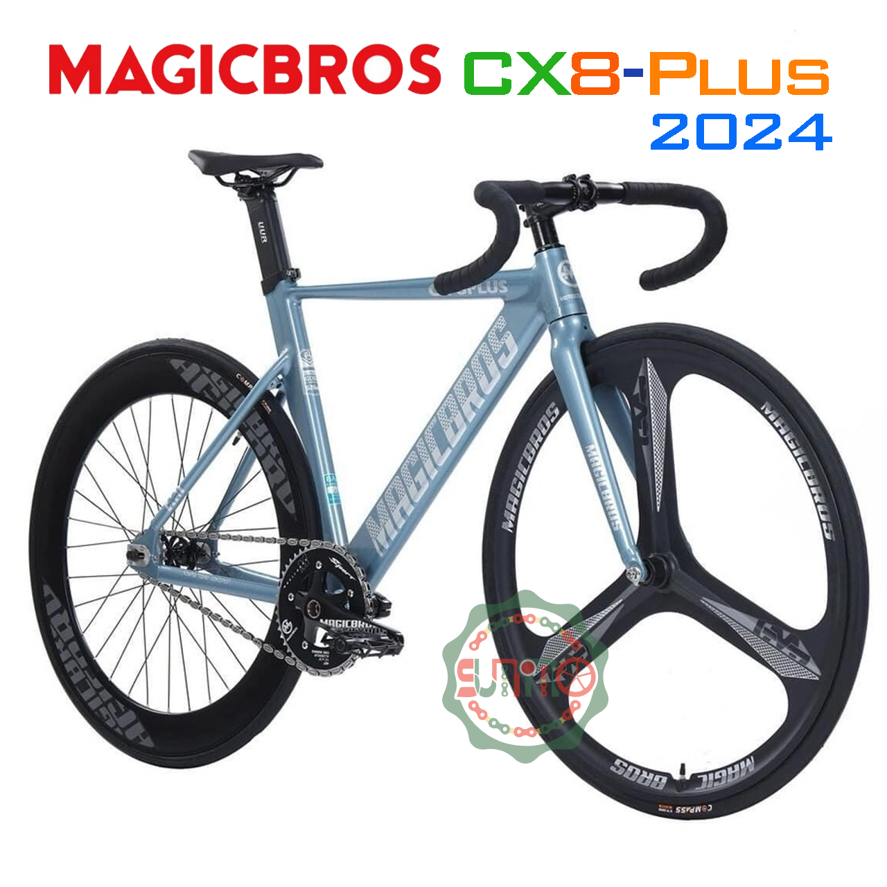 Xe đạp fixed gear MAGICBROS CX8 Plus 2024 bánh trước 3 đao
