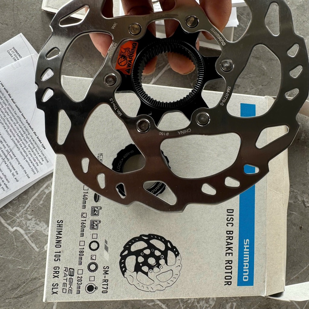 Dĩa thắng center lock SHIMANO RT70 China ICE tản nhiệt chính hãng