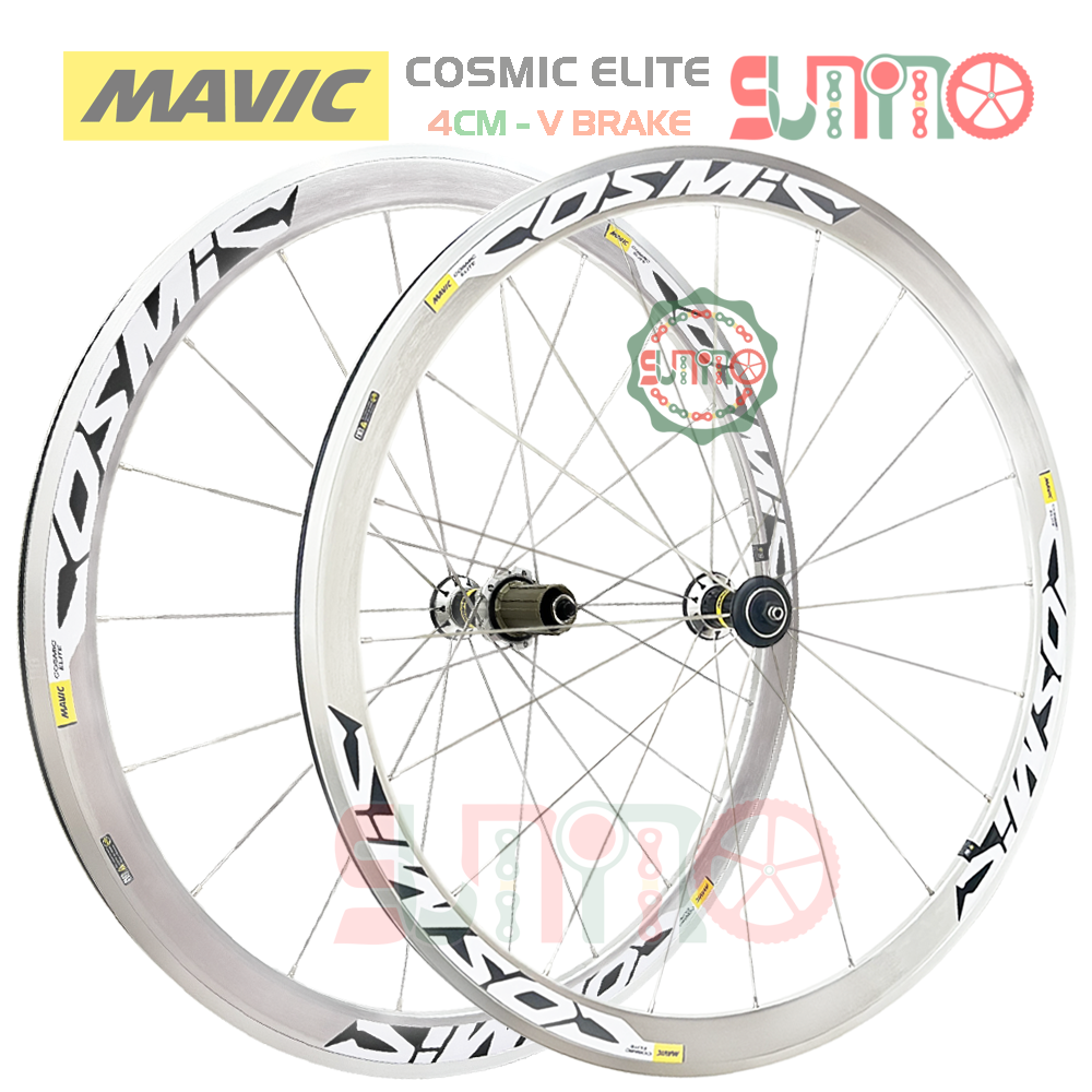Vành bộ nhôm 4cm xe đạp road MAVIC Cosmic Elite hub QR cối thả HG thắng vành