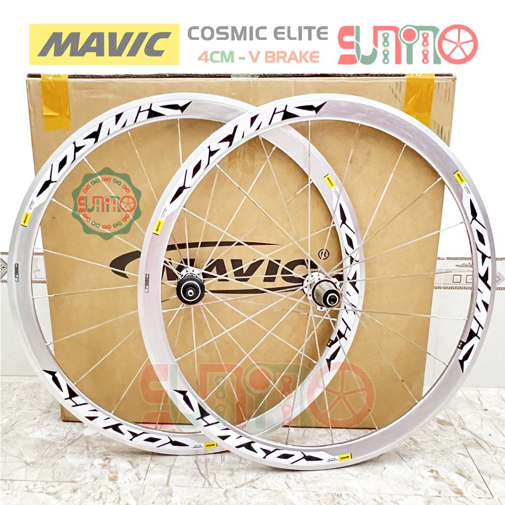 Vành bộ nhôm 4cm xe đạp road MAVIC Cosmic Elite hub QR cối thả HG thắng vành
