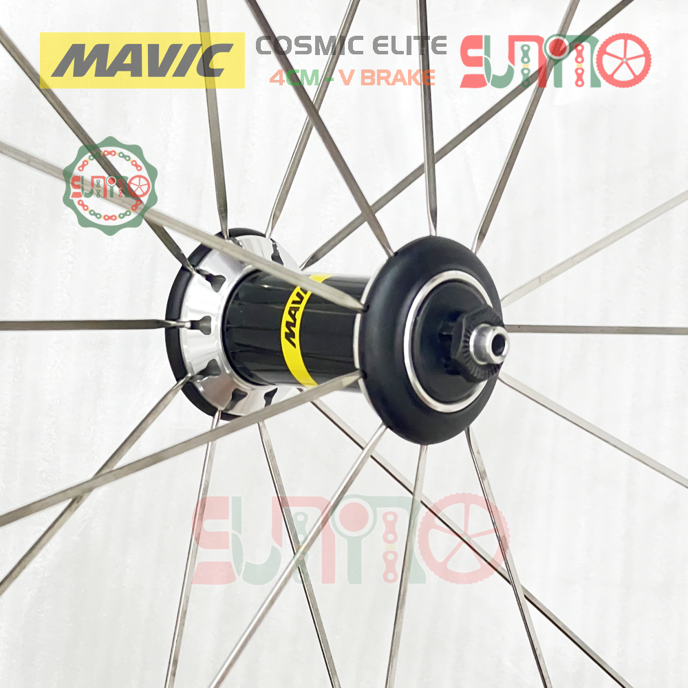 Vành bộ nhôm 4cm xe đạp road MAVIC Cosmic Elite hub QR cối thả HG thắng vành