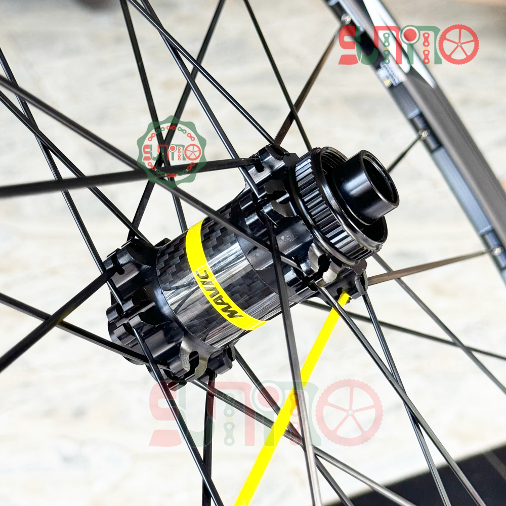 Vành bộ nhôm 4cm xe đạp road MAVIC Cosmic Elite hub THRU áo carbon cối thả HG thắng dĩa center lock
