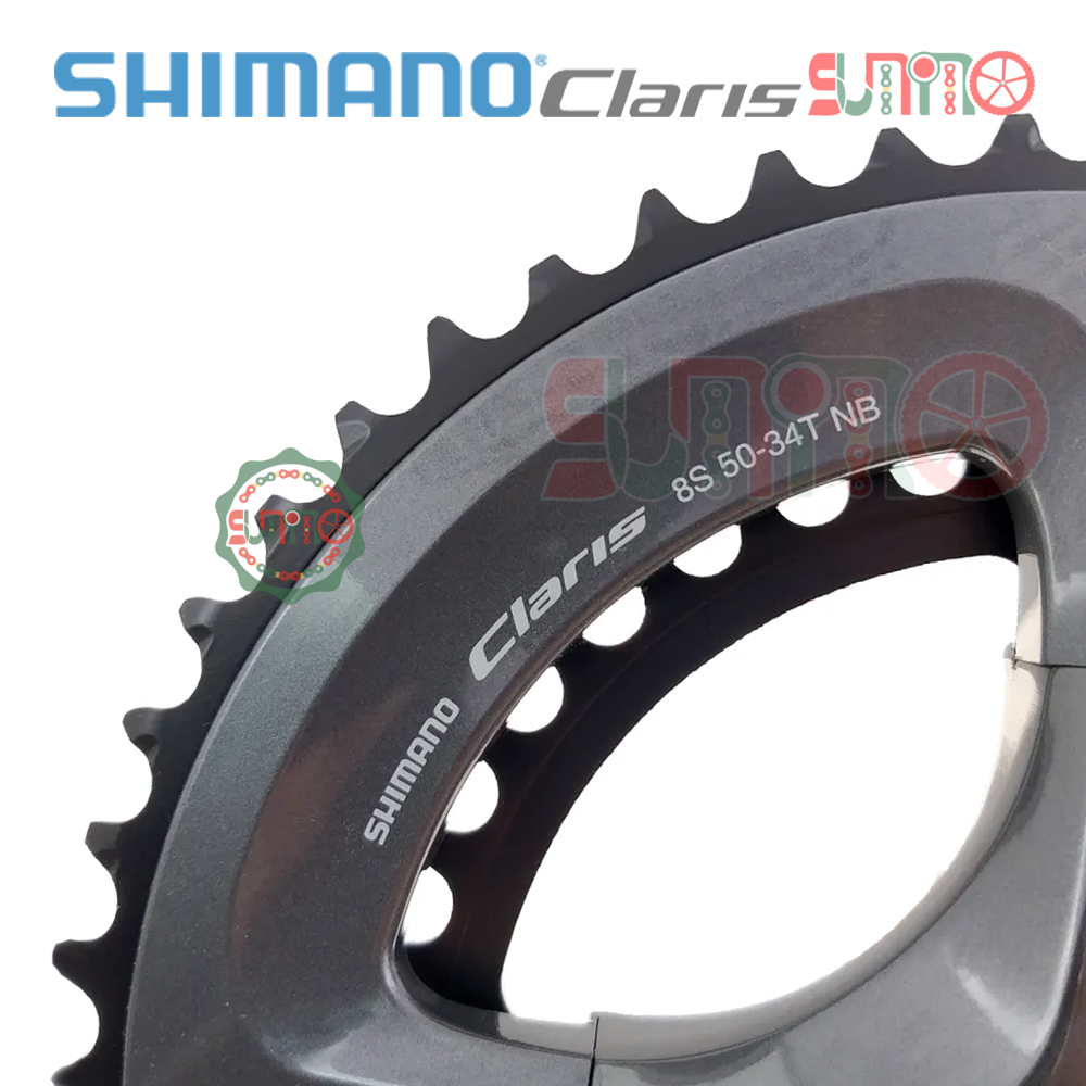 Giò dĩa cốt rỗng SHIMANO Claris R2000 34/50T kèm BB vặn chính hãng