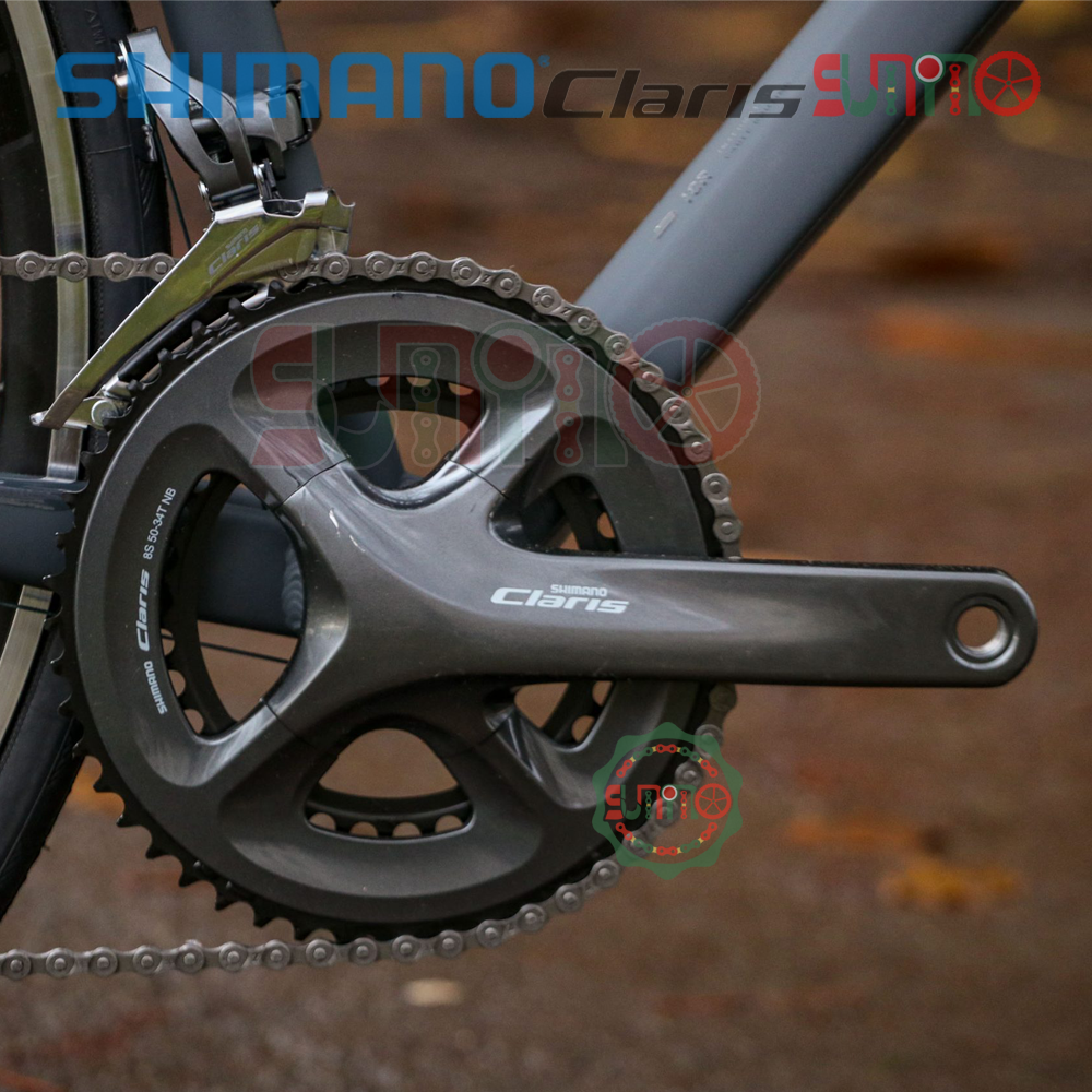 Giò dĩa cốt rỗng SHIMANO Claris R2000 34/50T kèm BB vặn chính hãng