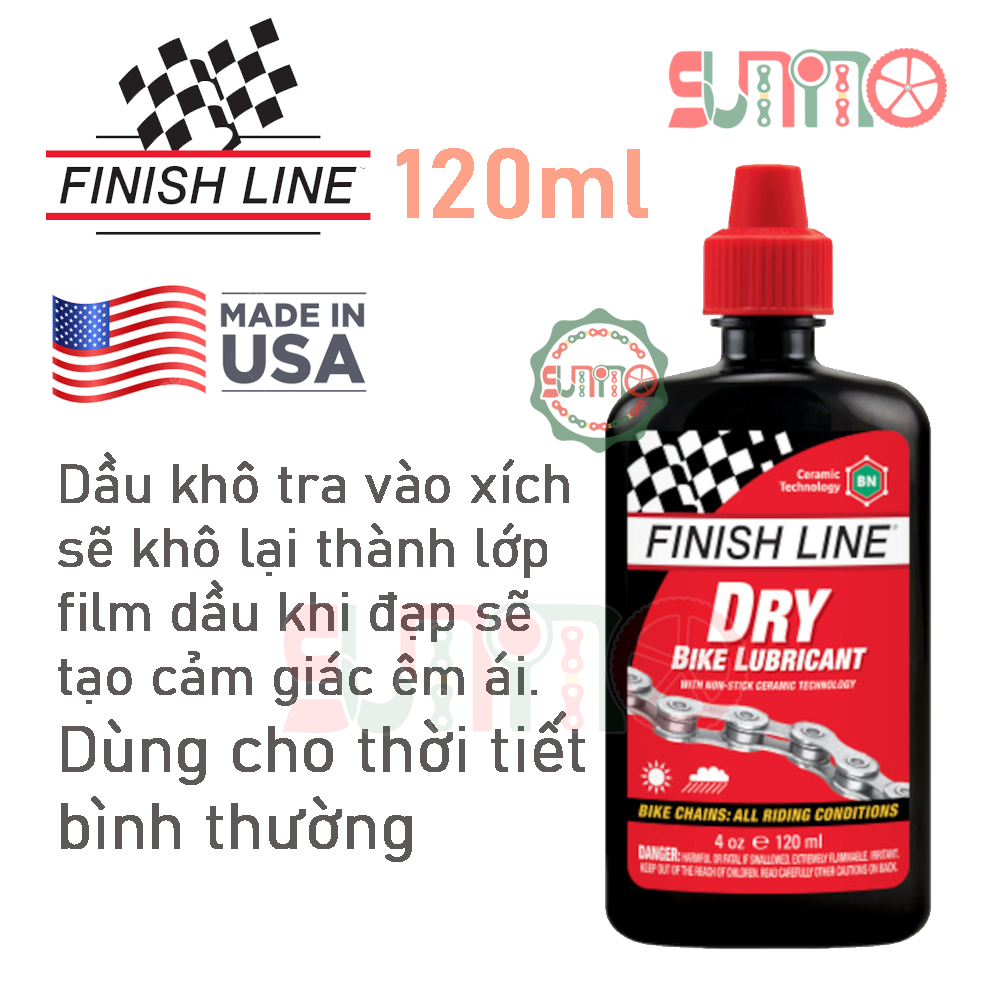 Dầu tra sên xe đạp FINISH LINE 120ml chính hãng