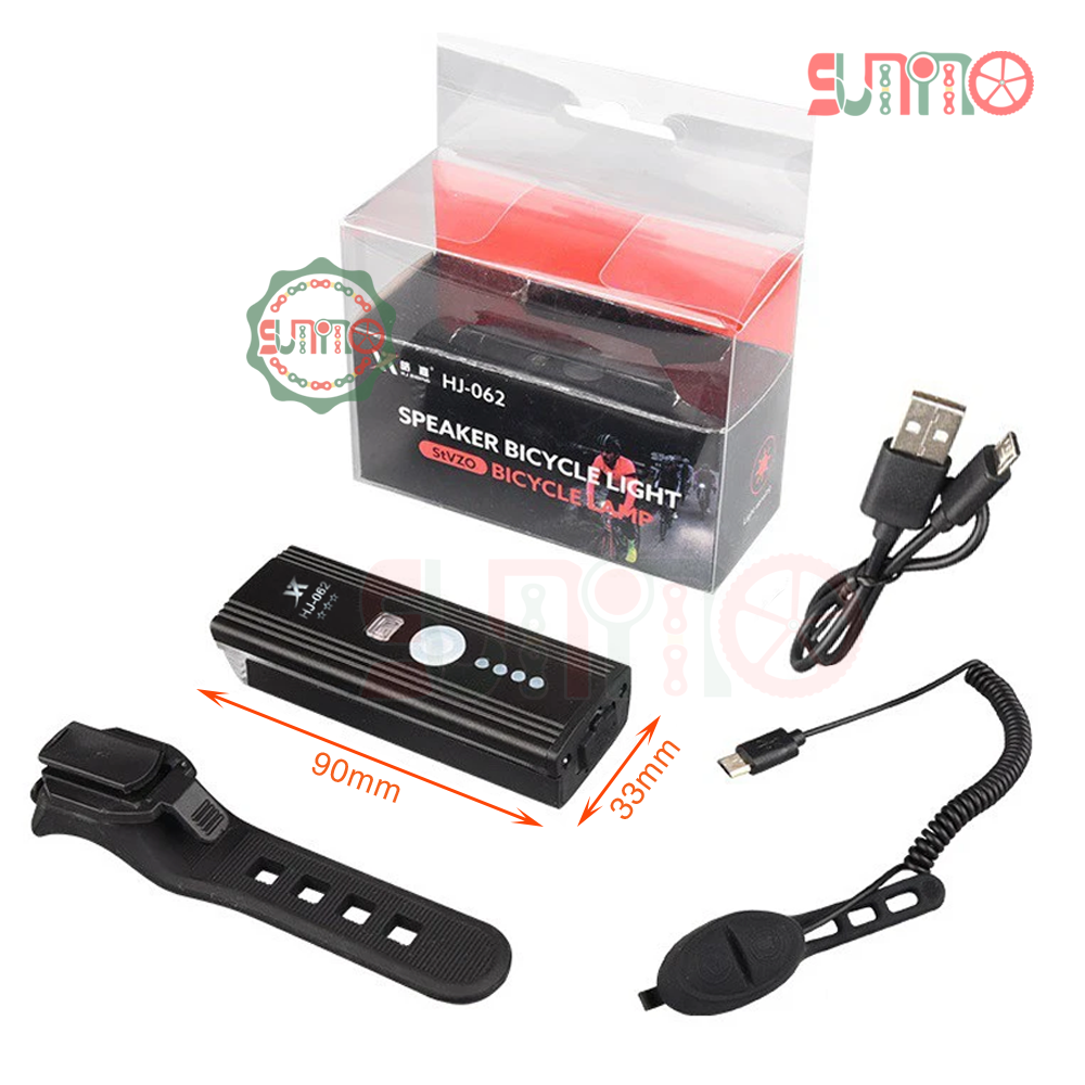 Đèn còi xe đạp HJ-062 300lumen có cảm biến anh sáng