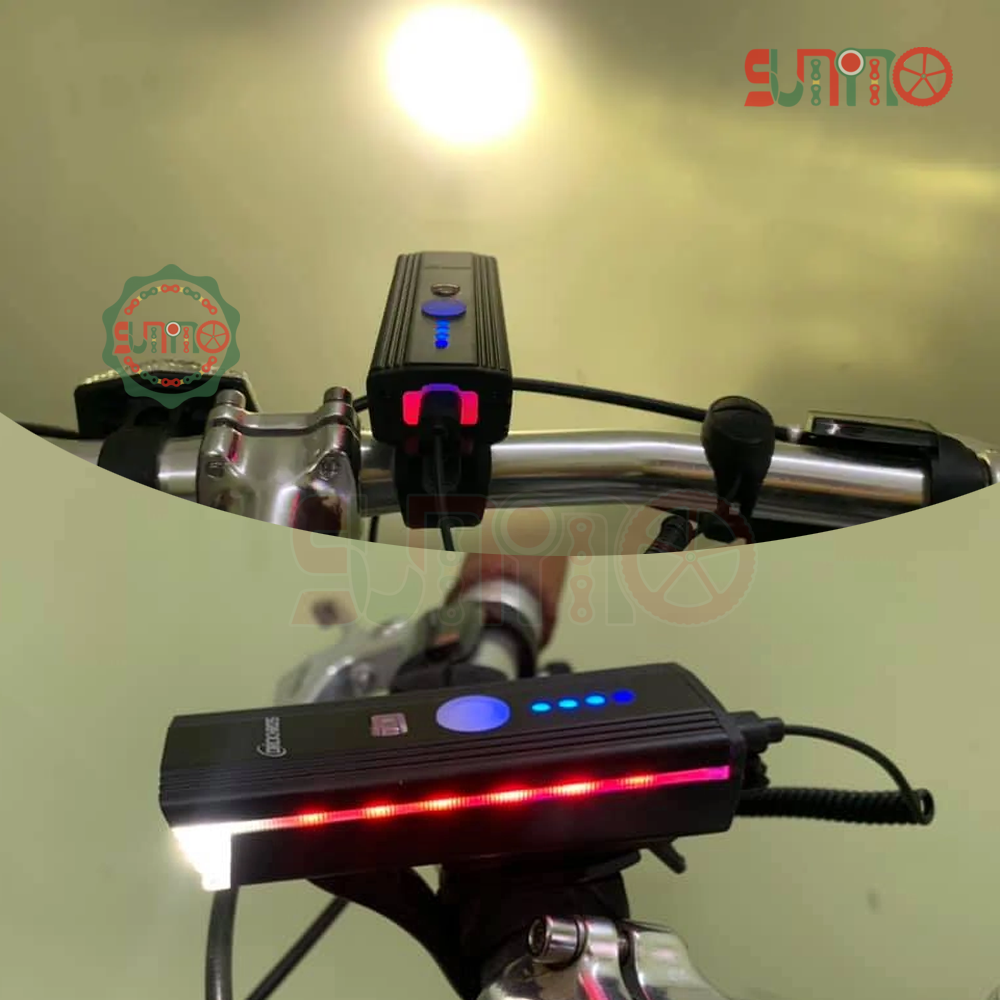 Đèn còi xe đạp HJ-062 300lumen có cảm biến anh sáng