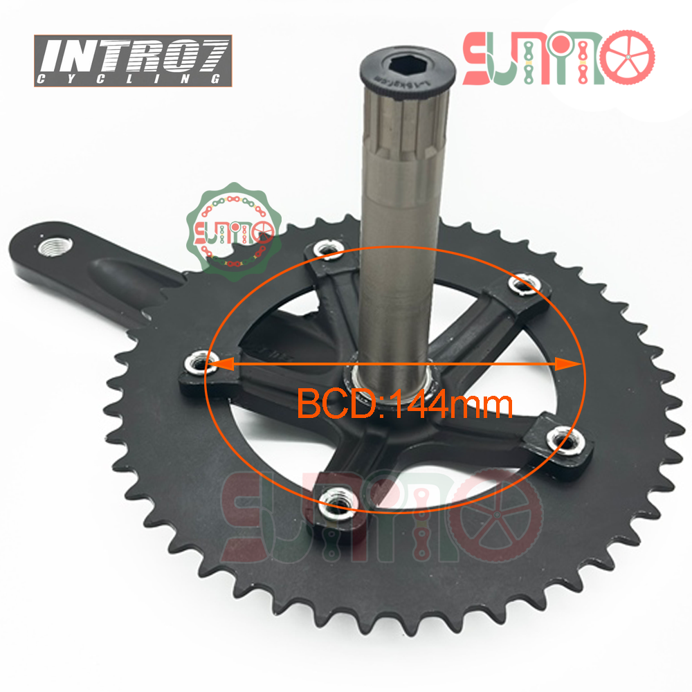 Giò dĩa cốt rỗng INTRO7 Tech 48T kèm BB73 gắn xe đạp fixed gear