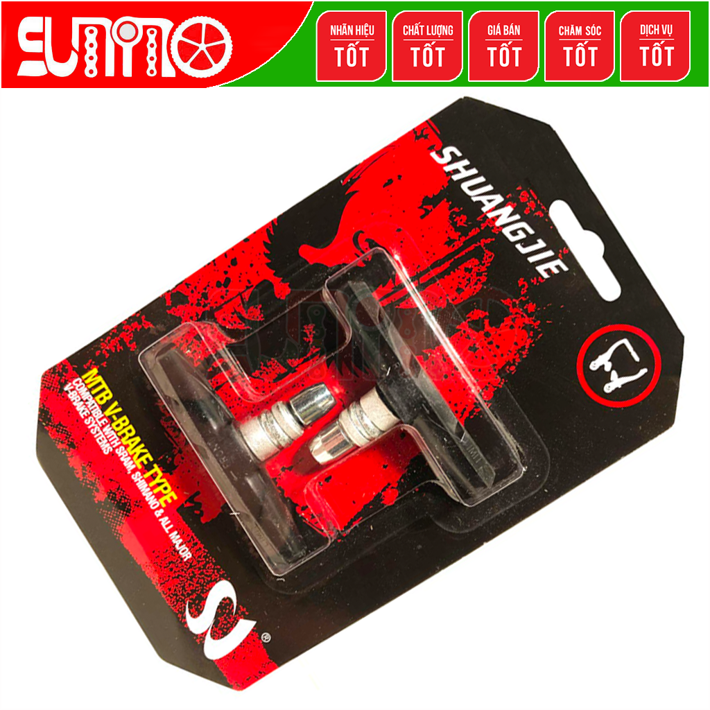 Gôm thắng xe đạp SHUANGJIE MTB brake pads đế cao su