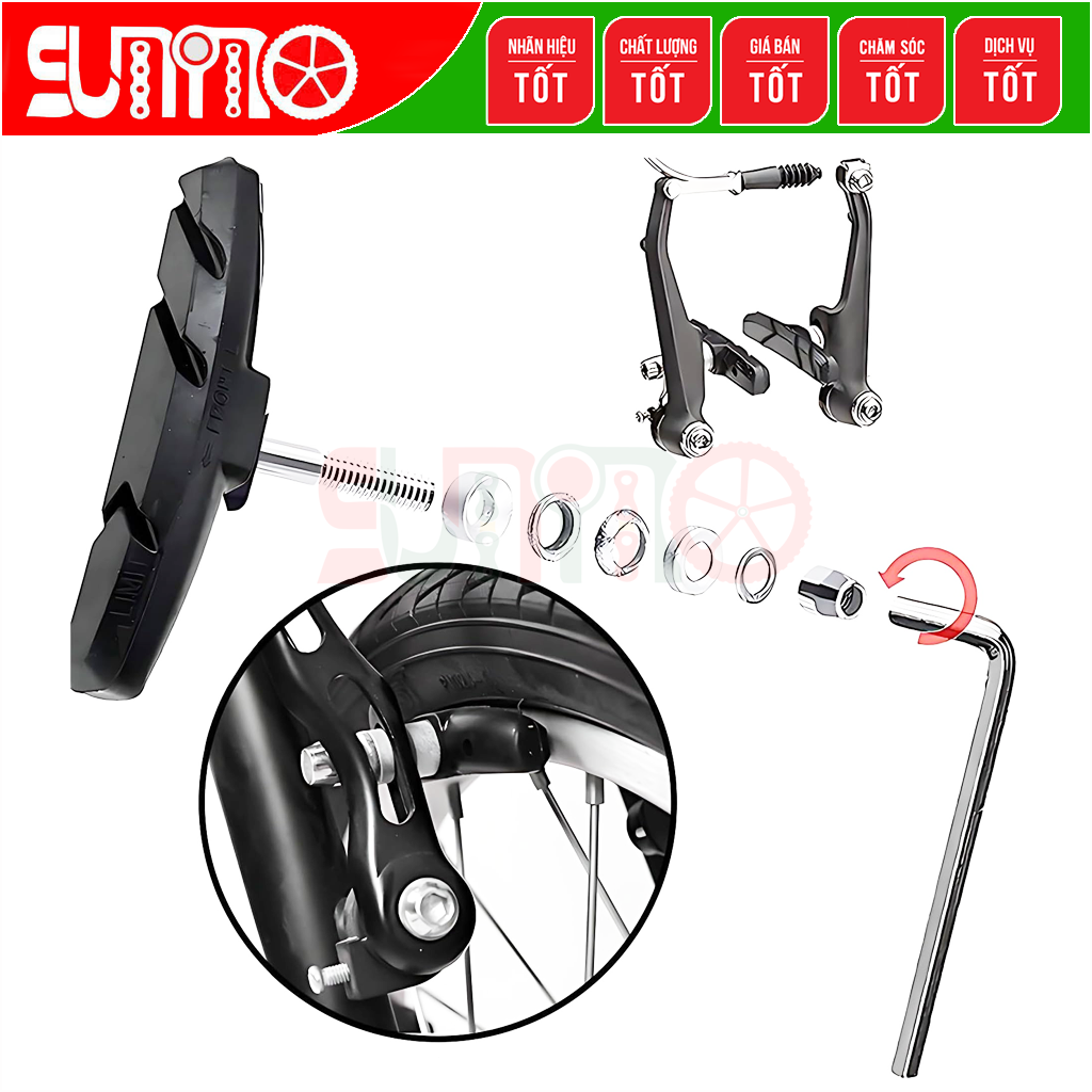 Gôm thắng xe đạp SHUANGJIE MTB brake pads đế cao su