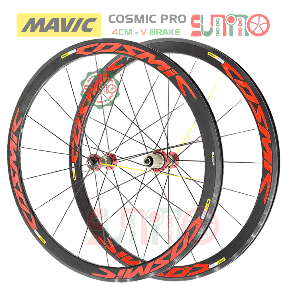 Vành bộ nhôm 4cm xe đạp road MAVIC Cosmic Pro hub QR áo carbon cối thả HG thắng vành