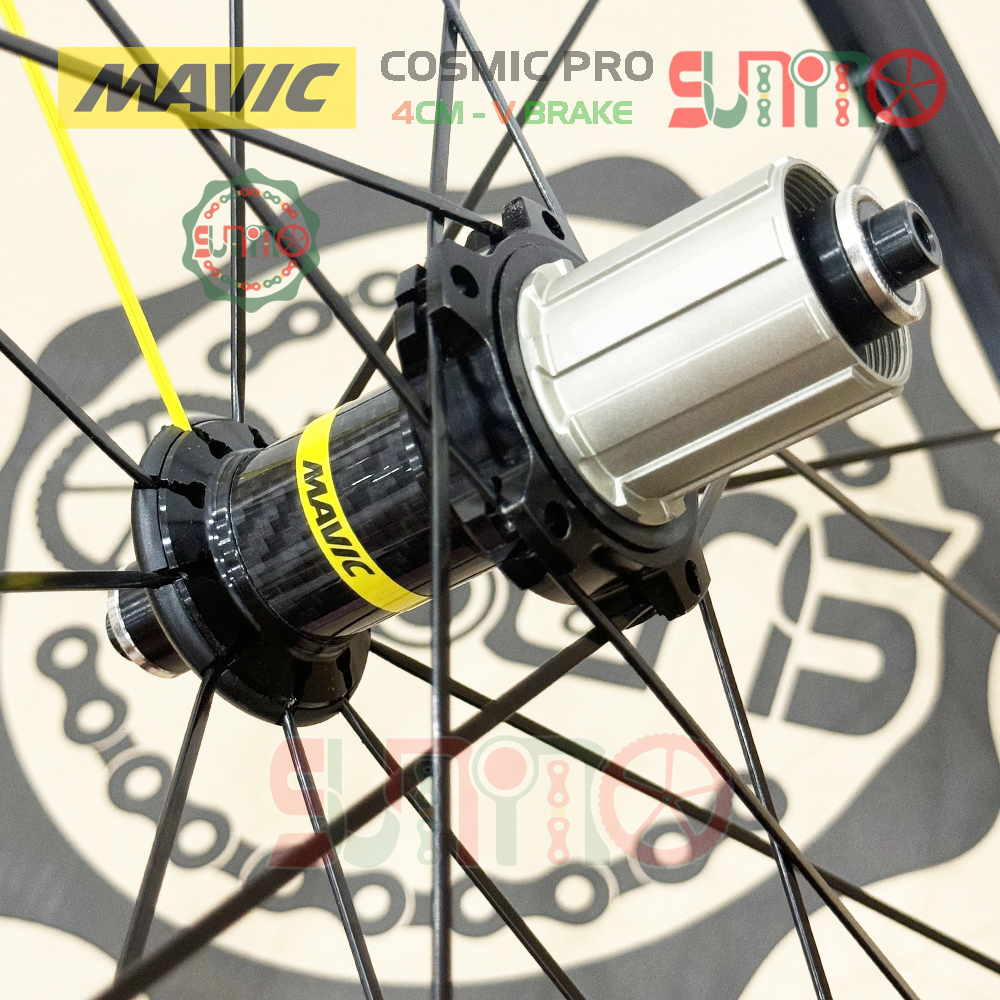 Vành bộ nhôm 4cm xe đạp road MAVIC Cosmic Pro hub QR áo carbon cối thả HG thắng vành