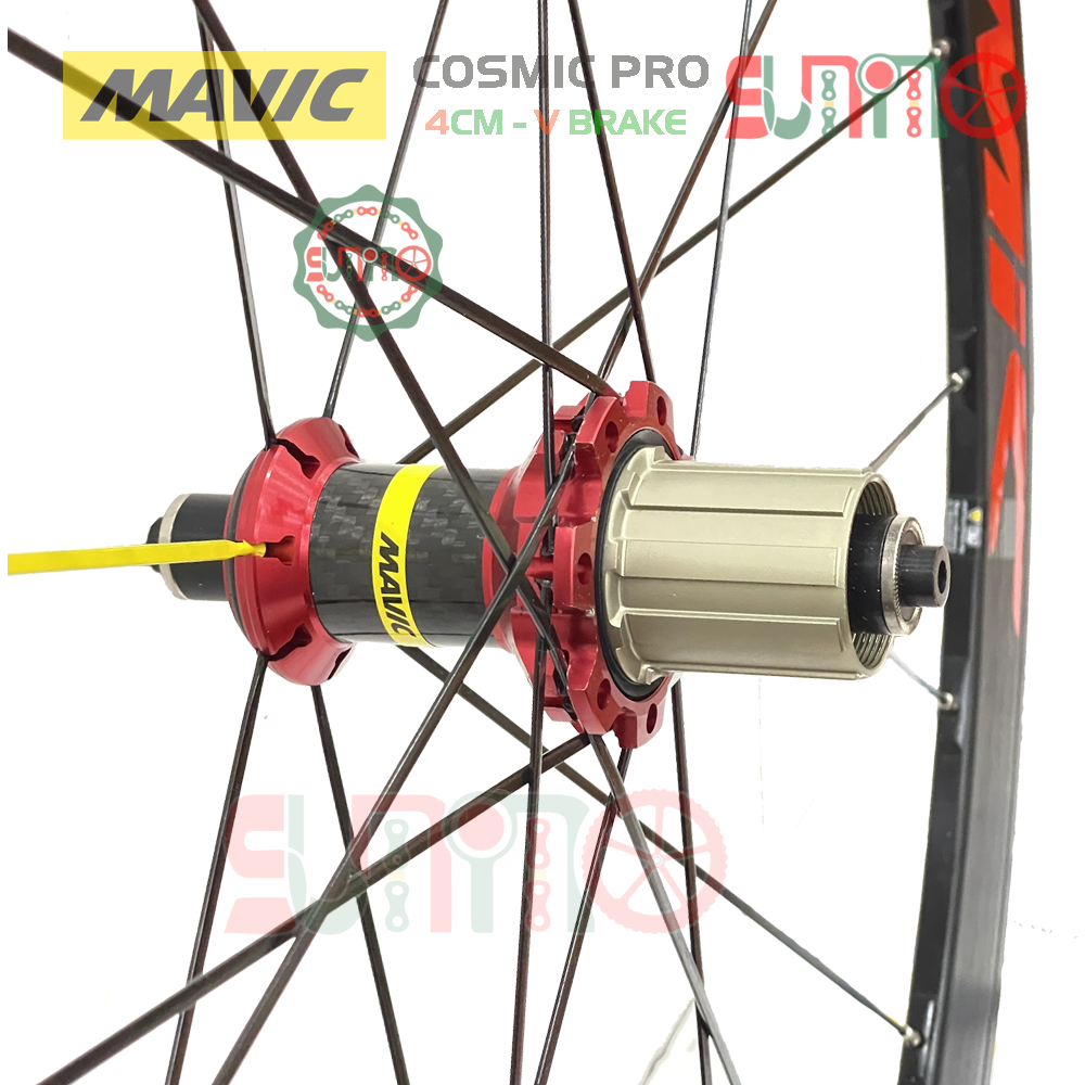 Vành bộ nhôm 4cm xe đạp road MAVIC Cosmic Pro hub QR áo carbon cối thả HG thắng vành