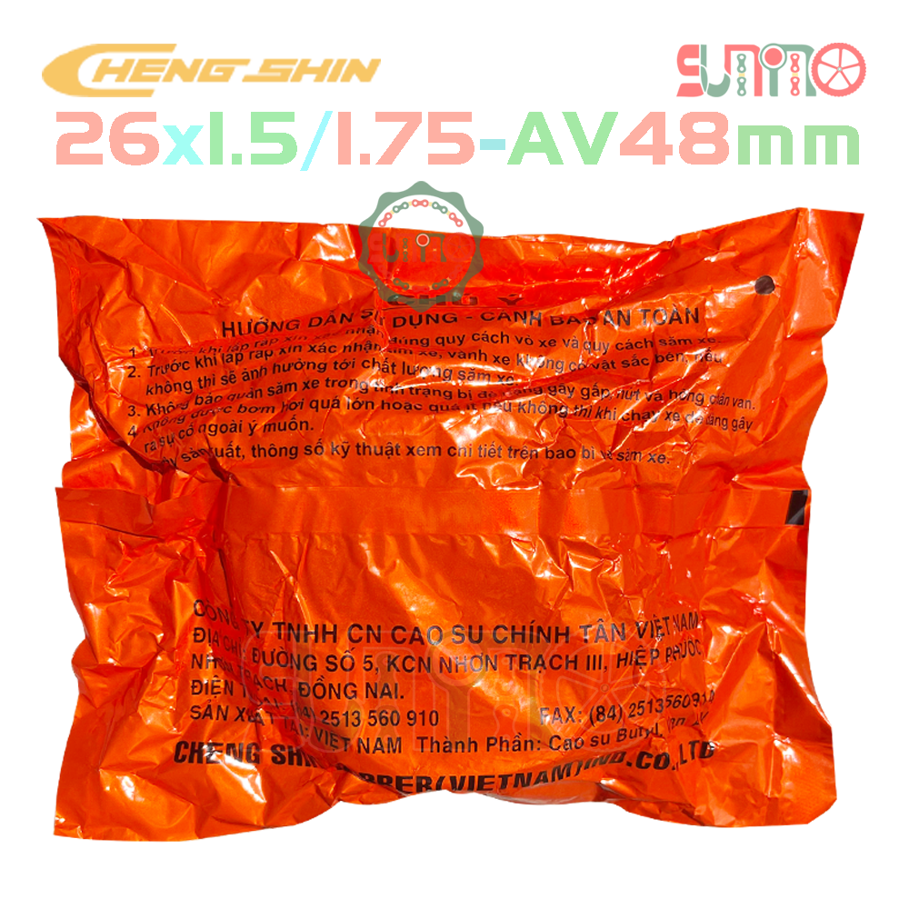 Ruột xe đạp CHENGSHIN 26x1.5/1.75 AV48 gắn xe đạp địa hình