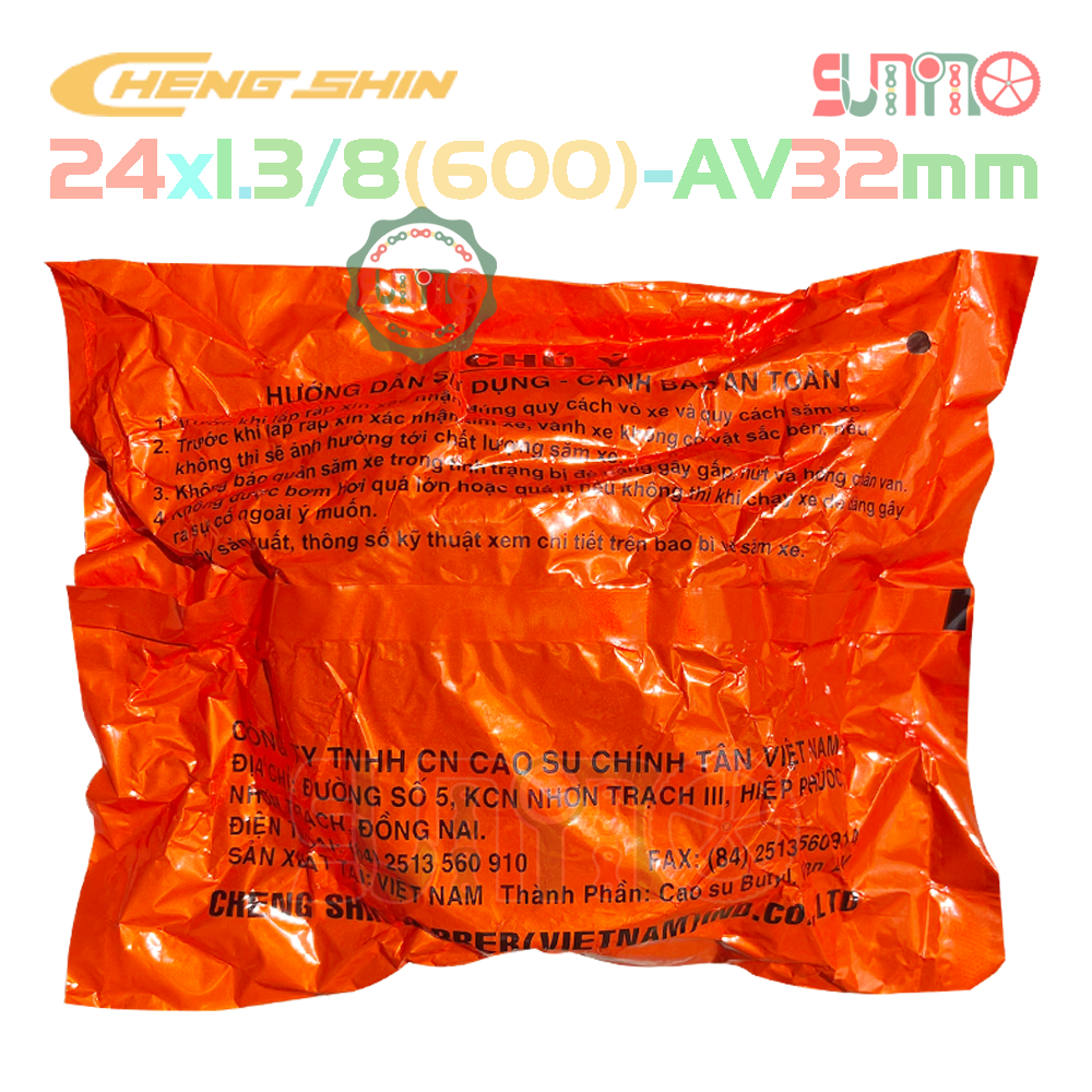Ruột xe đạp CHENGSHIN 24x1.3/8(600) AV32 gắn xe đạp phổ thông