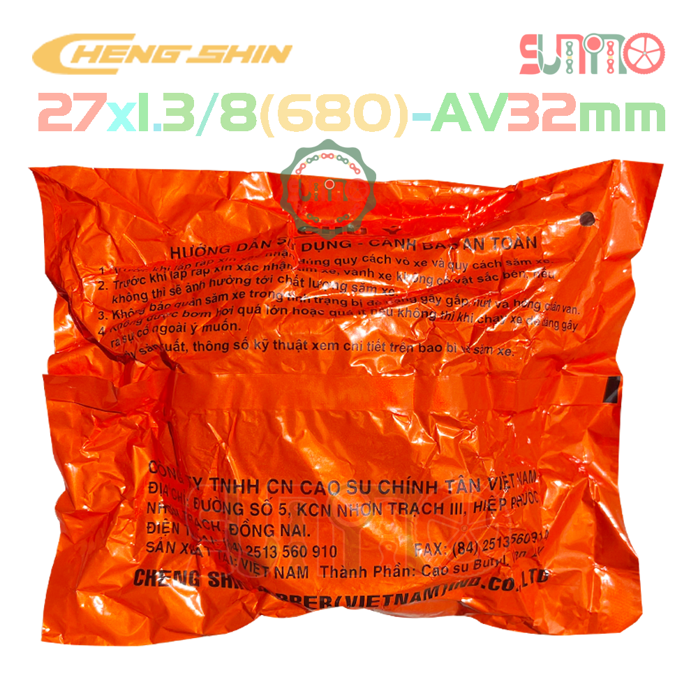 Ruột xe đạp CHENGSHIN 27x1.3/8(680) AV32 gắn xe đạp phổ thông