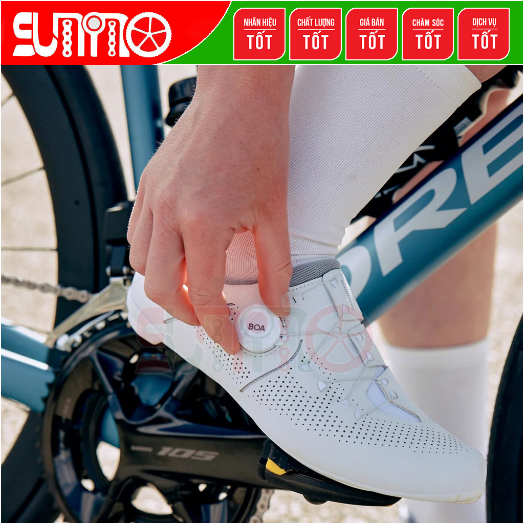 Giày can đạp xe road SHIMANO RC302 Wide fullbox chính hãng