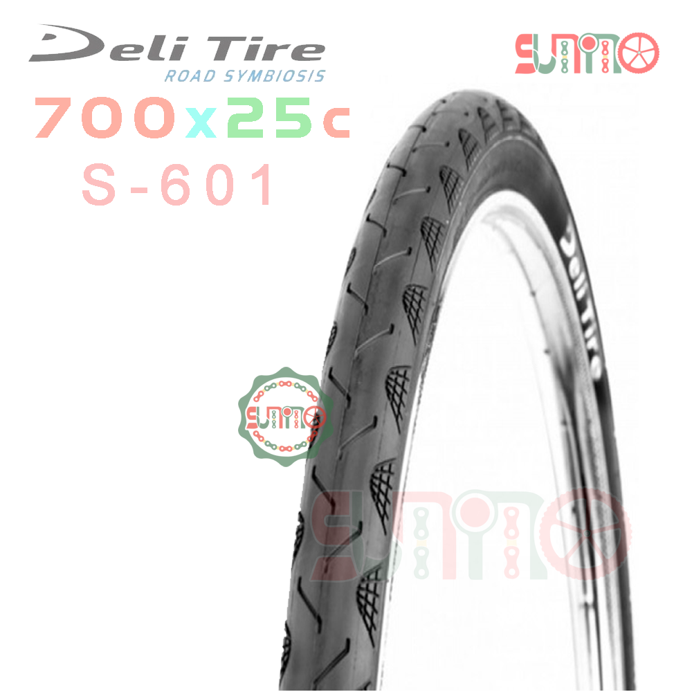 Vỏ tanh thép DELI S-601 đen gai sóng gắn xe đạp đua