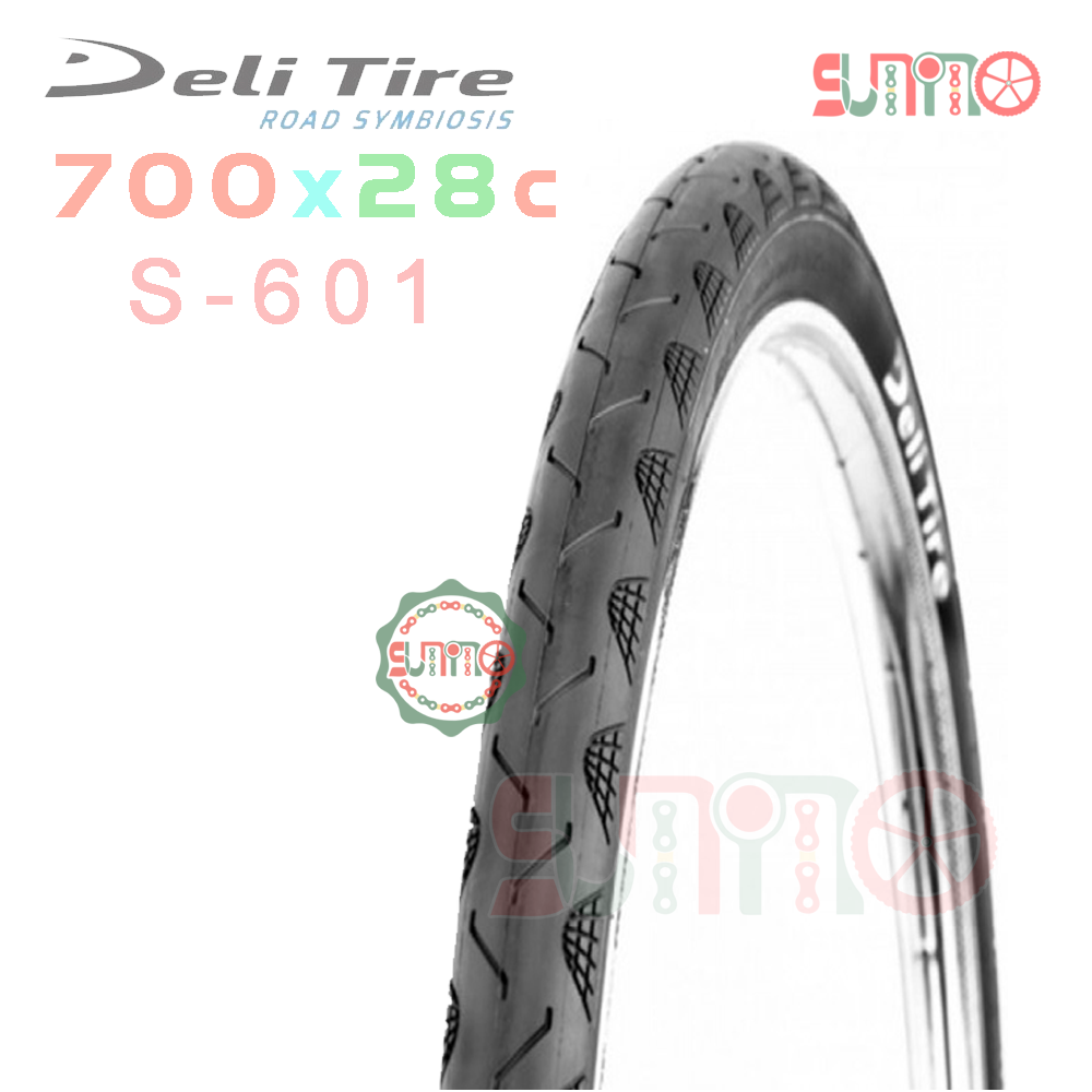 Vỏ tanh thép DELI S-601 đen gai sóng gắn xe đạp đua