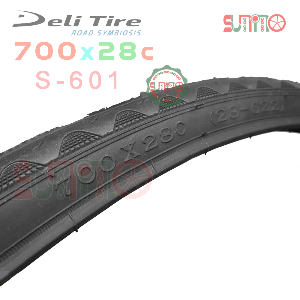 Vỏ tanh thép DELI S-601 đen gai sóng gắn xe đạp đua