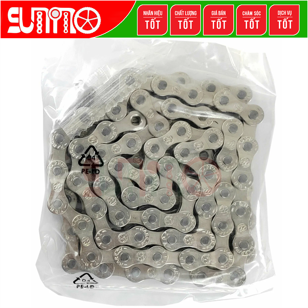 [CHÍNH HÃNG Taiwan] Sên xe đạp YBN S8-S2 116L hộp vuông