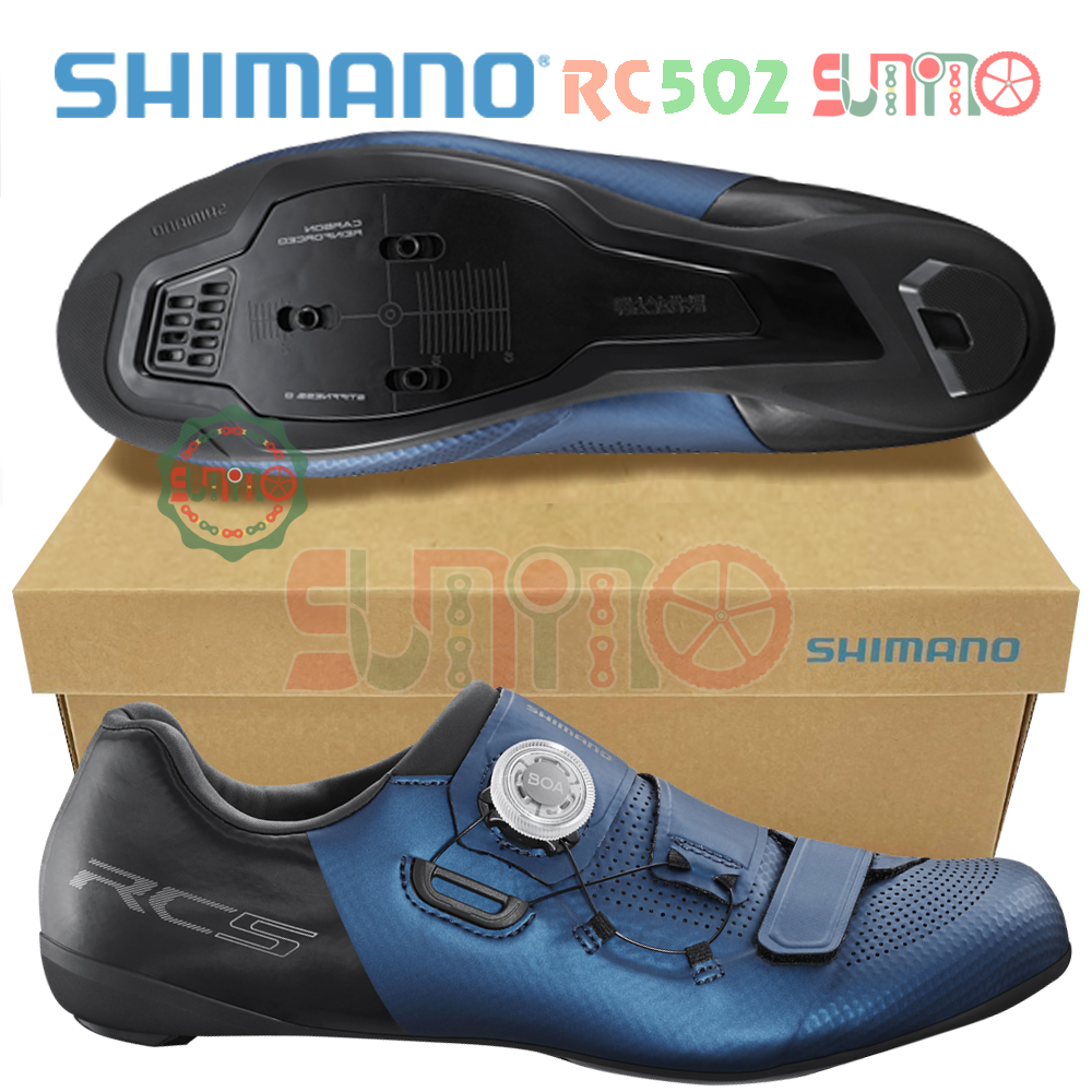 Giày can xe đạp road SHIMANO RC502 xanh đen fullbox chính hãng