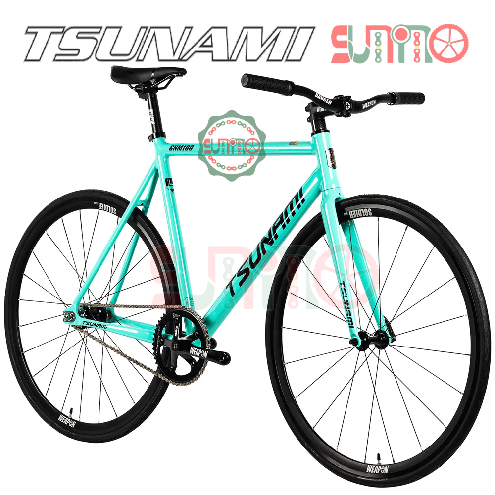 Sườn xe đạp fixed gear TSUNAMI SNM100 xanh ngọc chính hãng