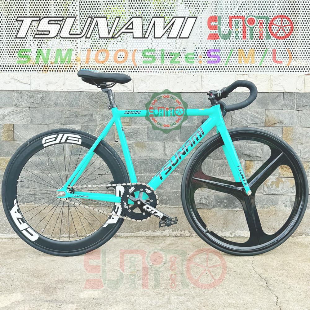 Sườn xe đạp fixed gear TSUNAMI SNM100 xanh ngọc chính hãng