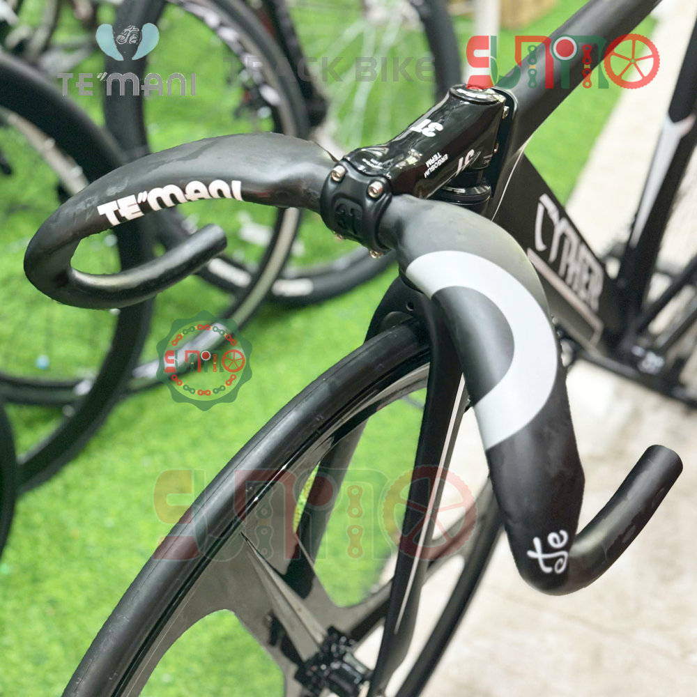 Ghi đông track carbon TEMANI 31.8mm cho xe đạp fixed gear