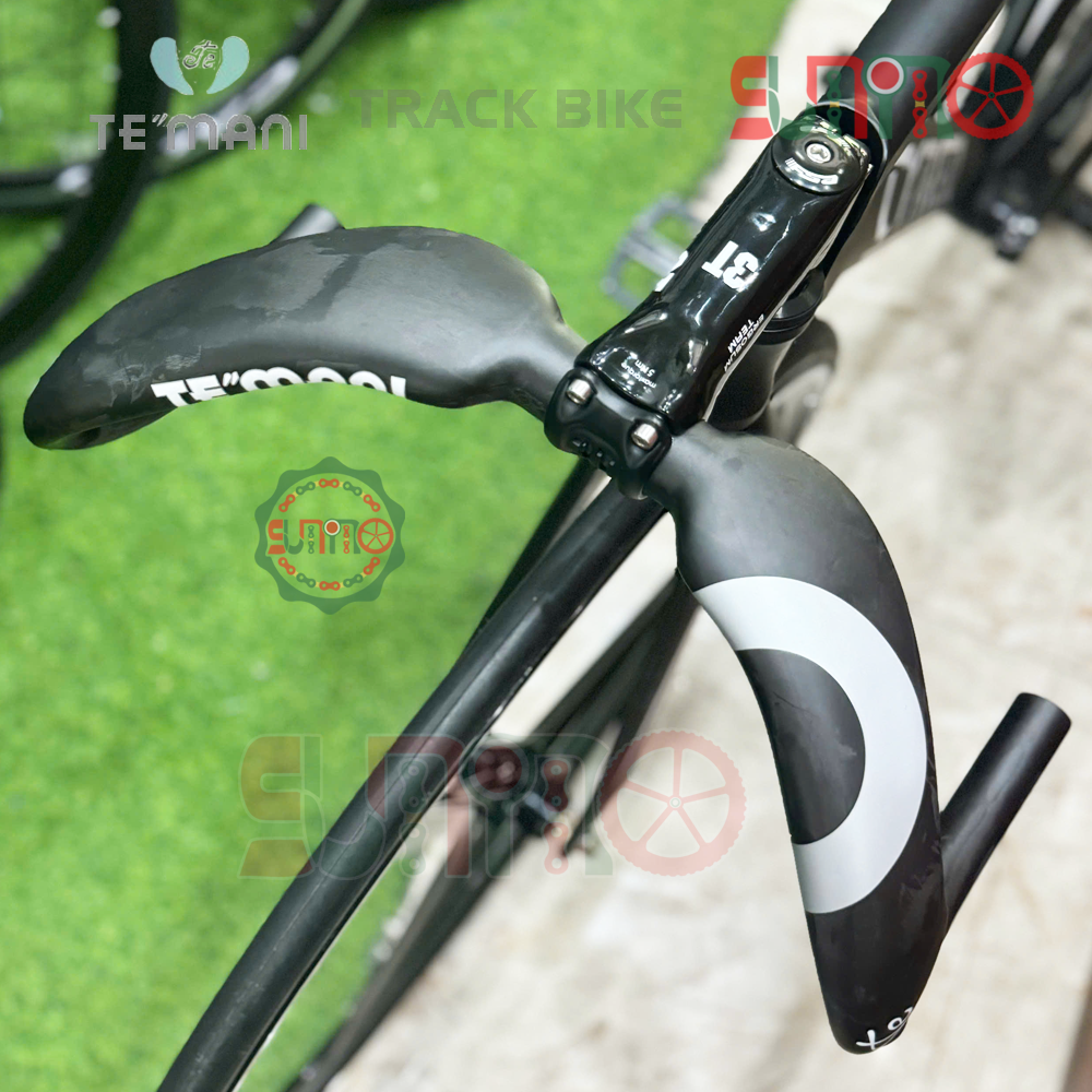 Ghi đông track carbon TEMANI 31.8mm cho xe đạp fixed gear