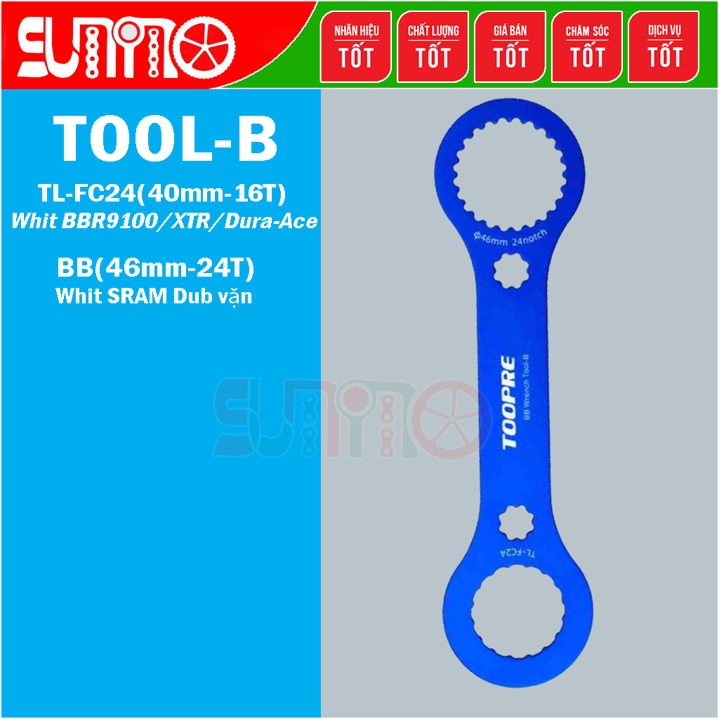 Cảo chén cốt giữa trục rỗng TOOPRE thân nhôm xi màu