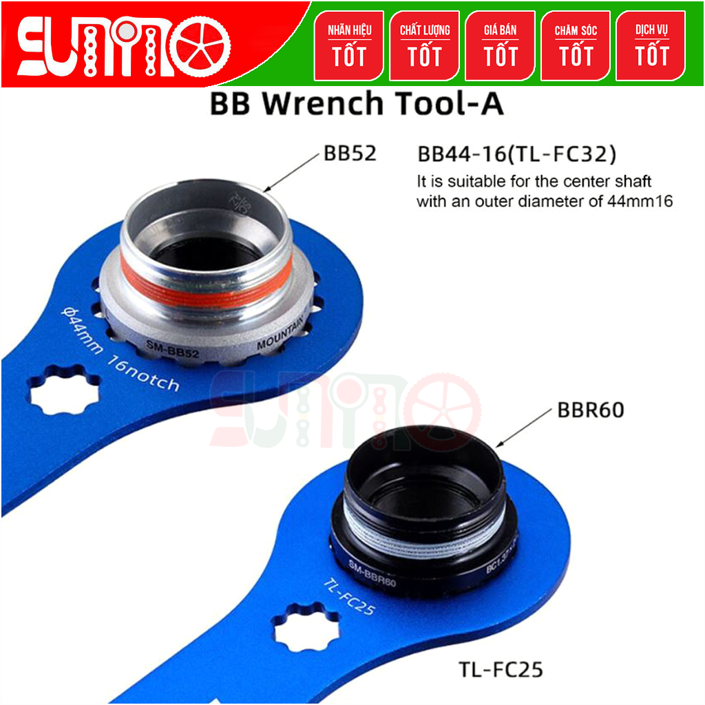 Cảo chén cốt giữa trục rỗng TOOPRE thân nhôm xi màu
