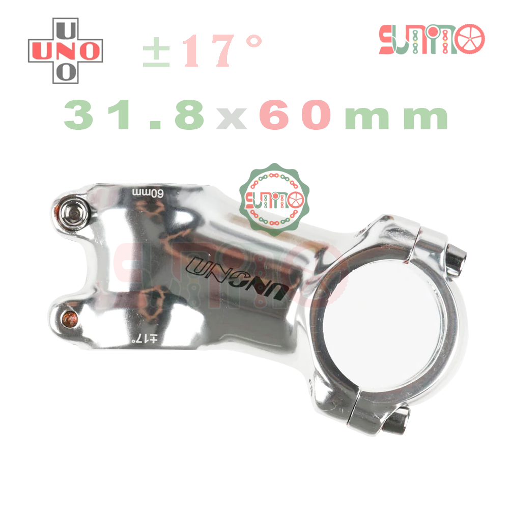 Pô tăng xe đạp UNO 17độ nhôm màu bạc