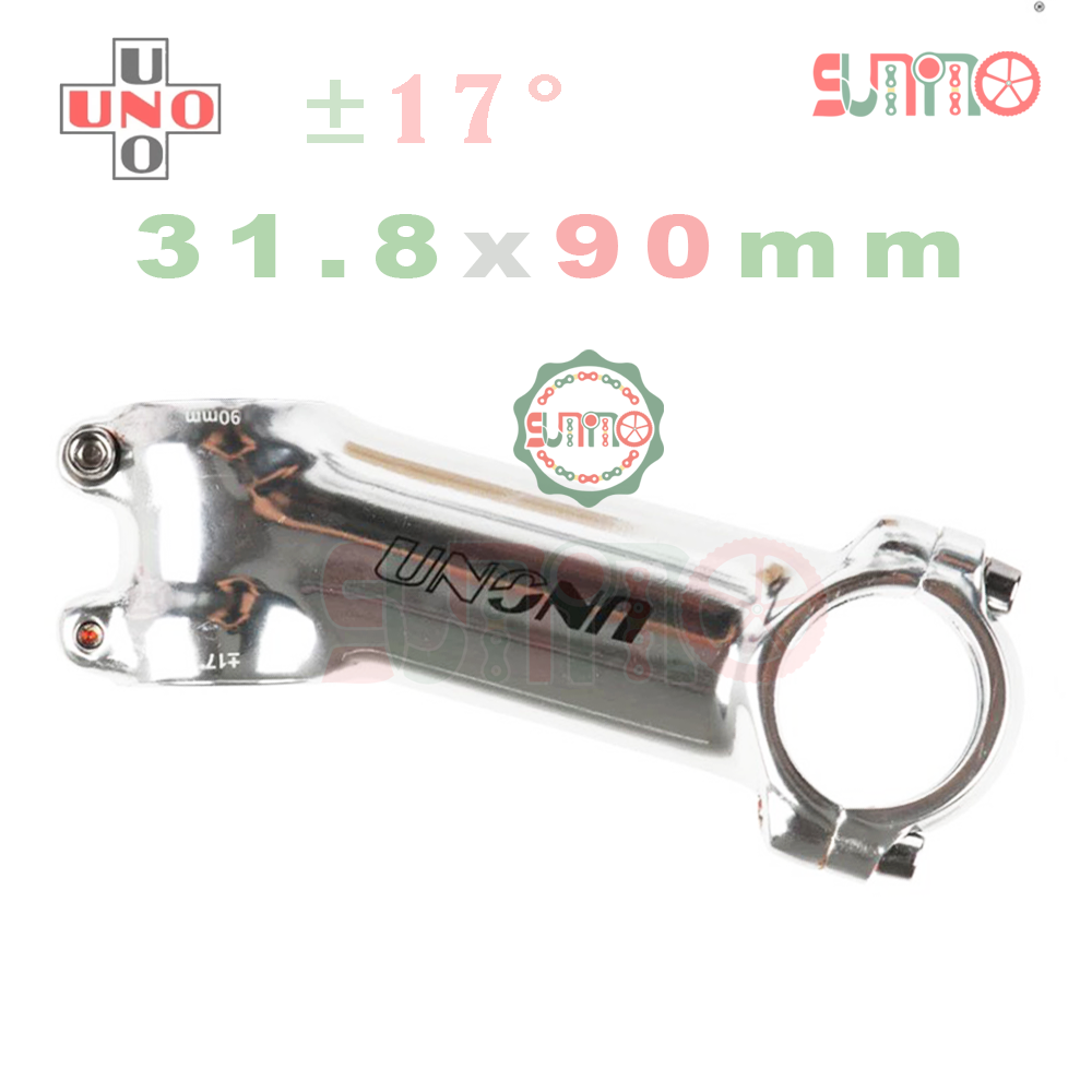 Pô tăng xe đạp UNO 17độ nhôm màu bạc