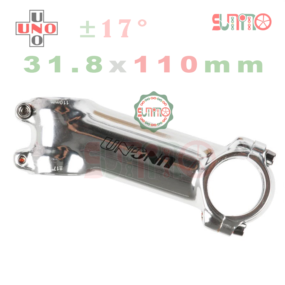 Pô tăng xe đạp UNO 17độ nhôm màu bạc
