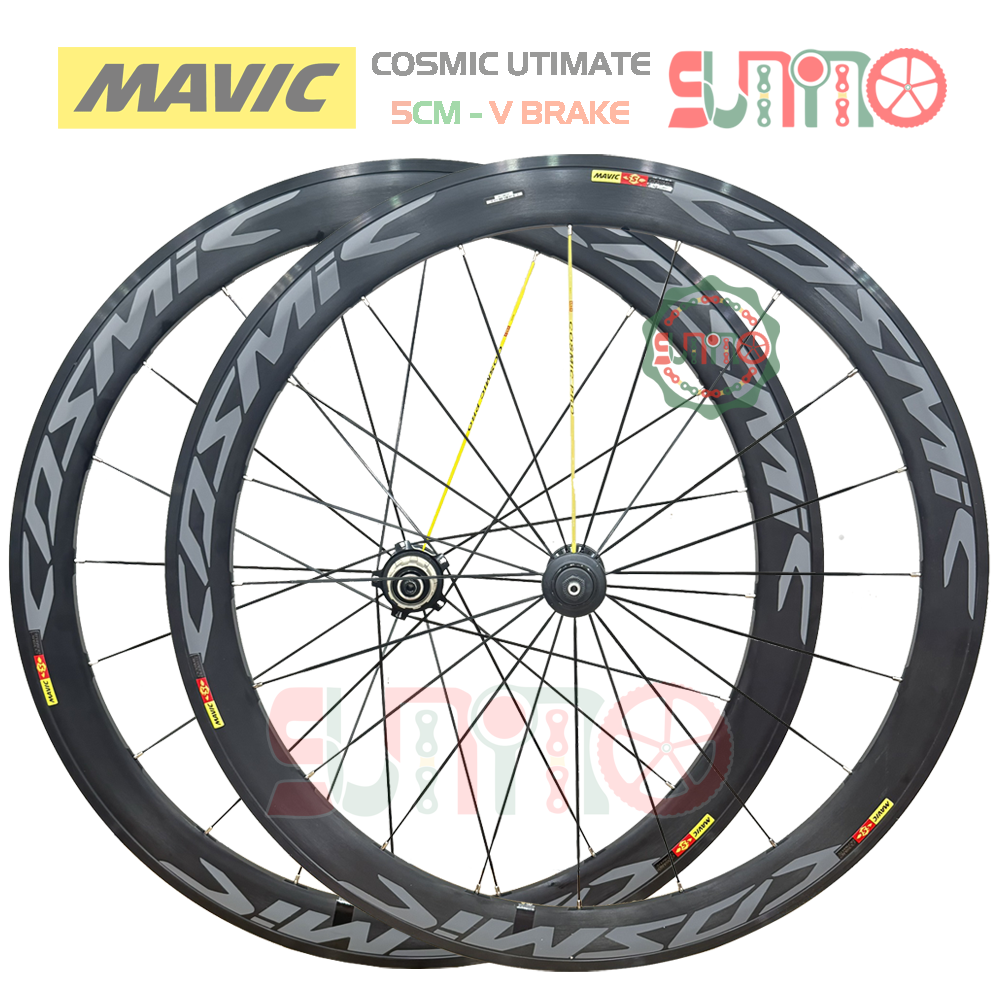 Vành bộ nhôm 5cm xe đạp road MAVIC Cosmic Utimate hub QR áo carbon cối thả HG thắng vành