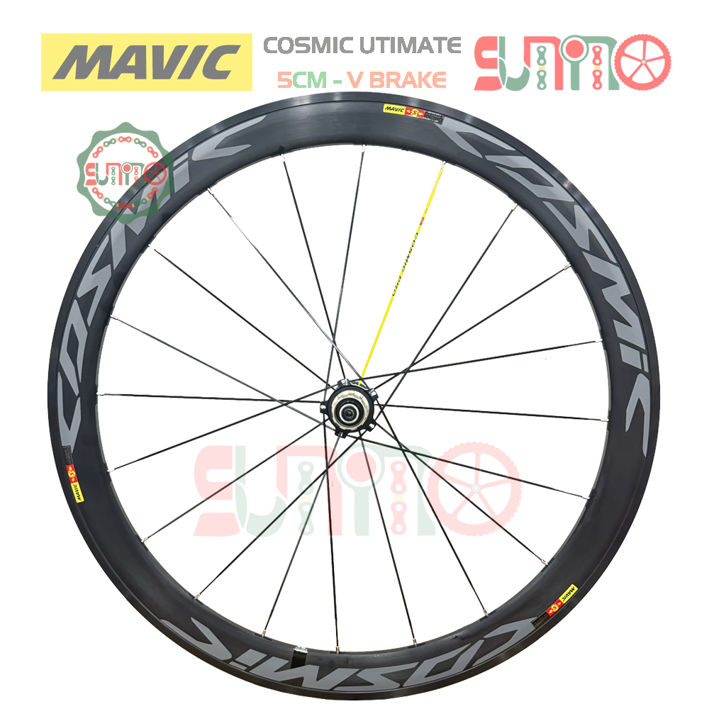 Vành bộ nhôm 5cm xe đạp road MAVIC Cosmic Utimate hub QR áo carbon cối thả HG thắng vành