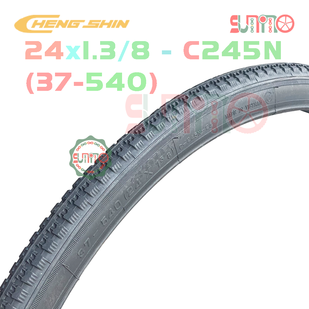 Vỏ xe đạp tanh thép CHENGSHIN 24x1.3/8(37-540) C245N gắn xe đạp phổ thông