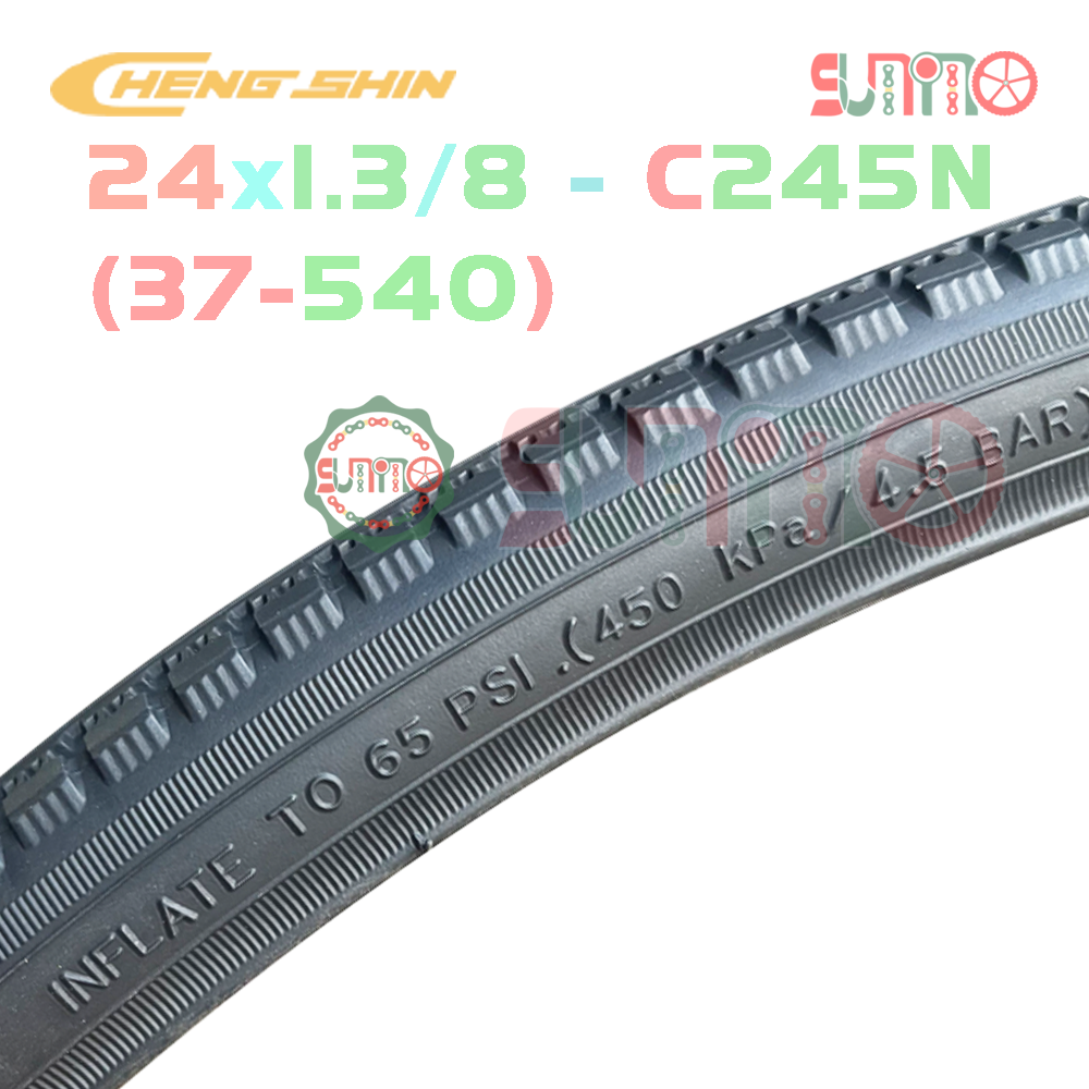 Vỏ xe đạp tanh thép CHENGSHIN 24x1.3/8(37-540) C245N gắn xe đạp phổ thông