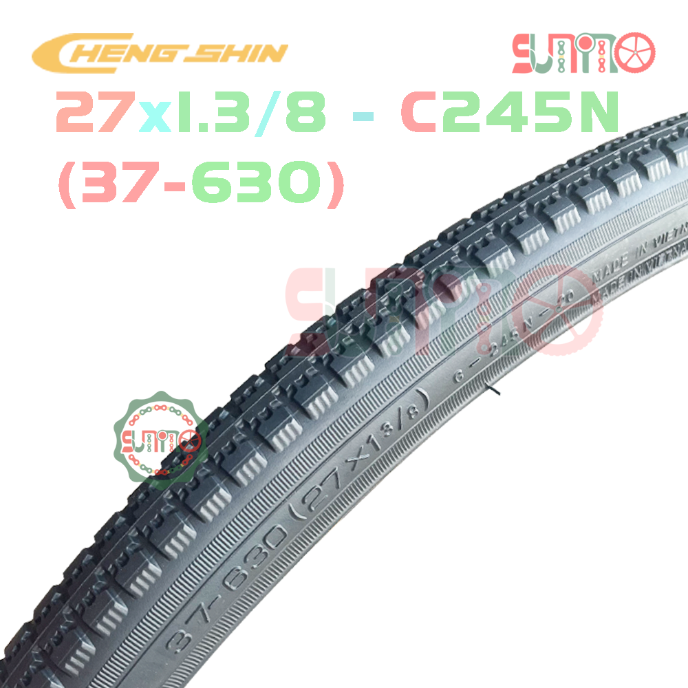Vỏ xe đạp tanh thép CHENGSHIN 27x1.3/8(37-630) C245N gắn xe đạp phổ thông