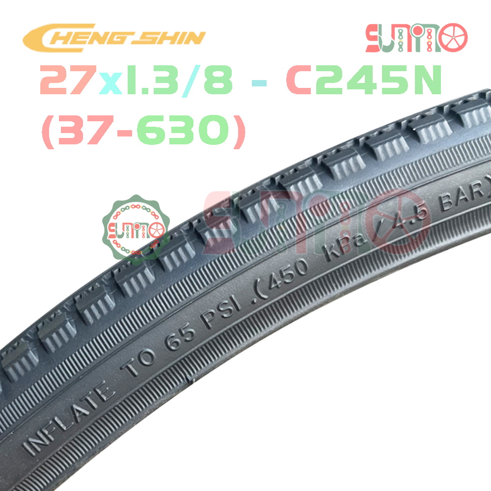 Vỏ xe đạp tanh thép CHENGSHIN 27x1.3/8(37-630) C245N gắn xe đạp phổ thông