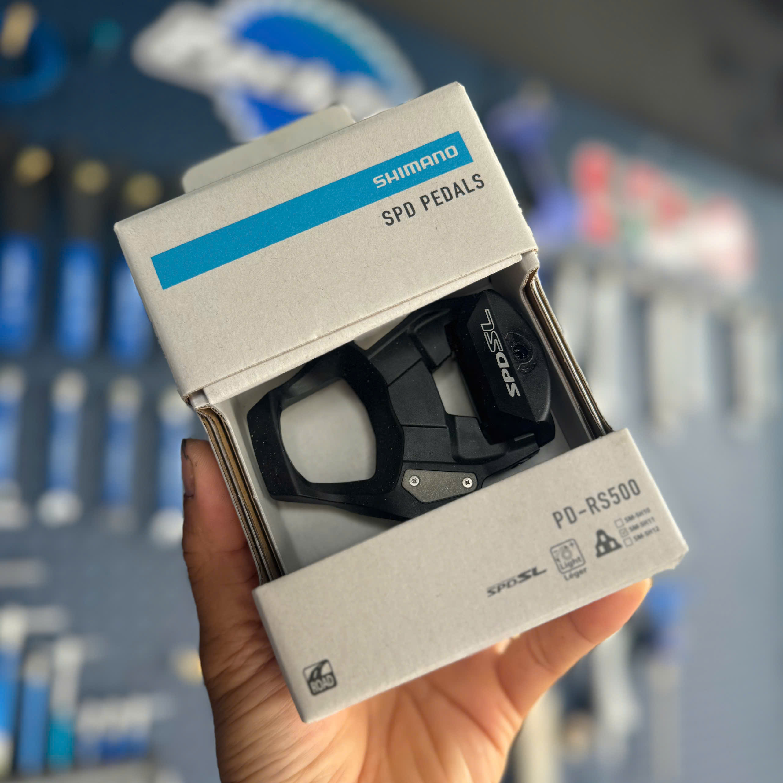 Pedal can xe đạp road SHIMANO RS500 fullbox chính hãng