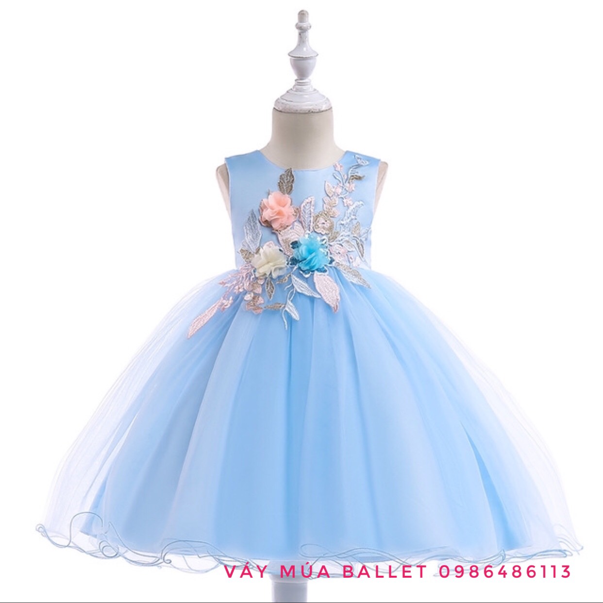 Váy Babidiboo công chúa màu xanh elsa size 110-140 SHIN Baby Closet