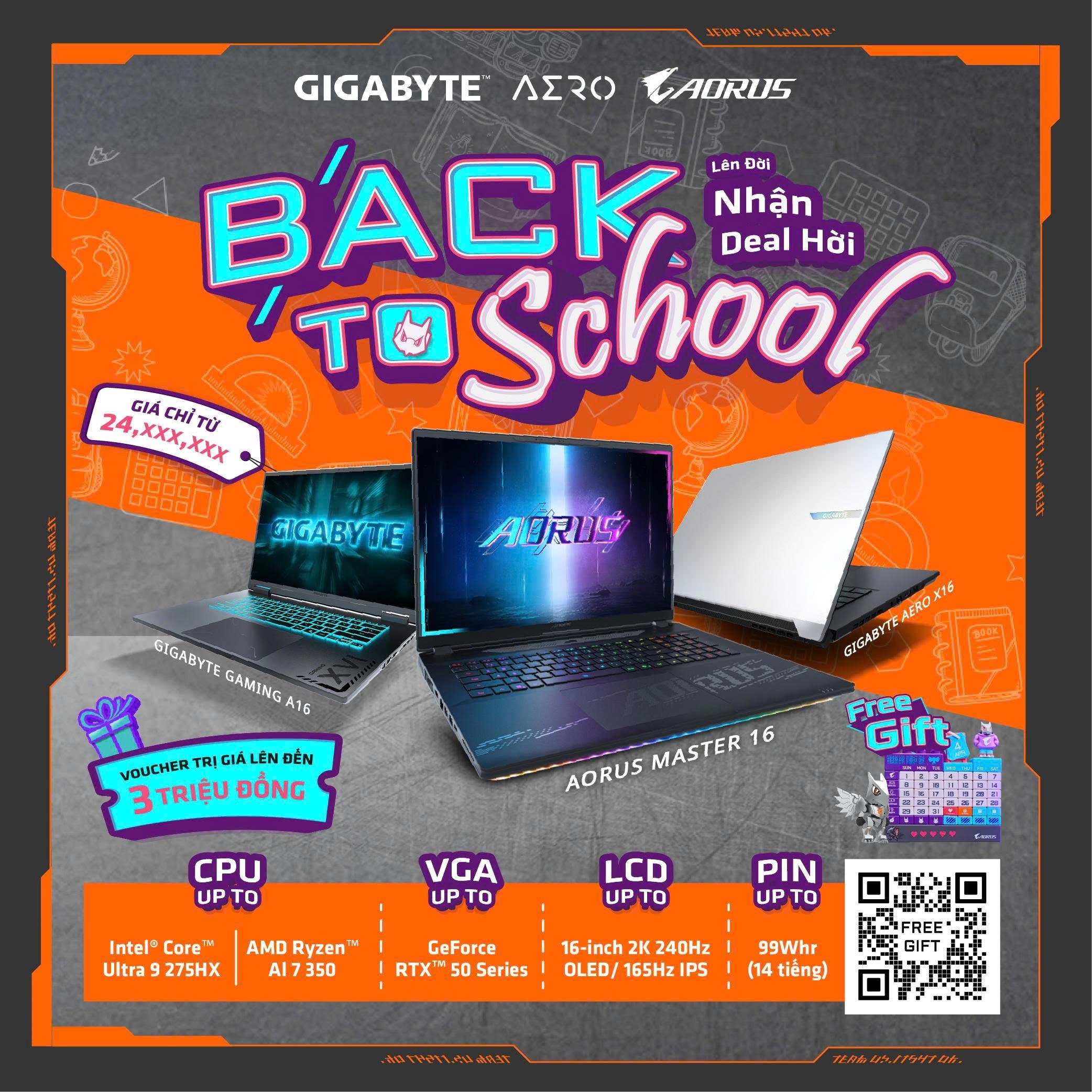 Gigabyte Back to School 2025 – Ưu đãi Laptop Gaming giá rẻ tại Vĩnh Long