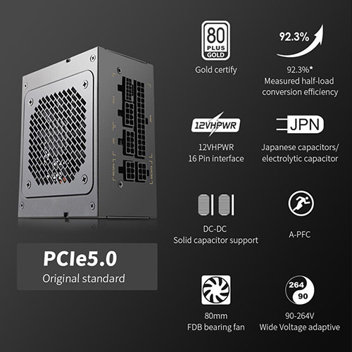 Nguồn SEGOTEP KL-M750G SFX - 750W - 80 Plus Gold - ATX3.0+PCIE 5.0