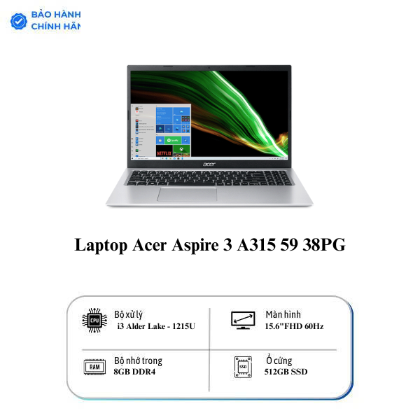 Laptop Acer Aspire 3 A315 59 38PG