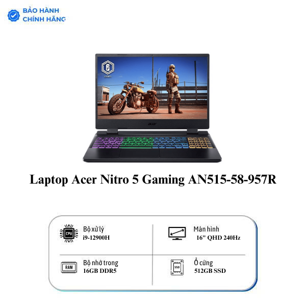 Laptop Acer Nitro 5 Gaming AN515-58-957R i9 12900H/16GB/512GB/15.6