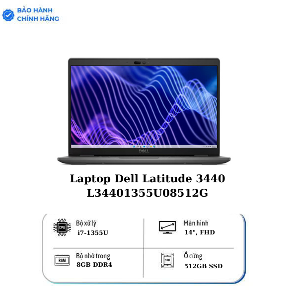 Laptop Dell Latitude 3440 L34401355U08512G (Intel Core i7-1355U | 8GB | 512GB | 14 inch FHD | Ubuntu)