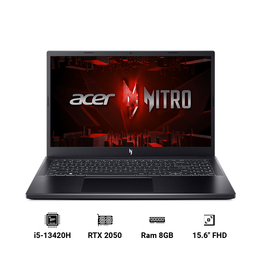 Laptop Gaming Acer Nitro V ANV15-51-58AN (i5-13420H | 8GB | 512GB | GeForce RTX™ 2050 4GB | 15.6′ FHD 144Hz | Win 11)
